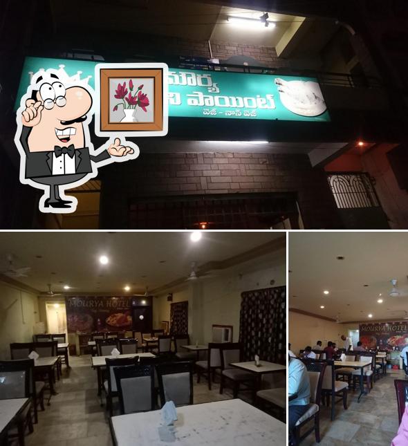 The interior of Mourya Hotel