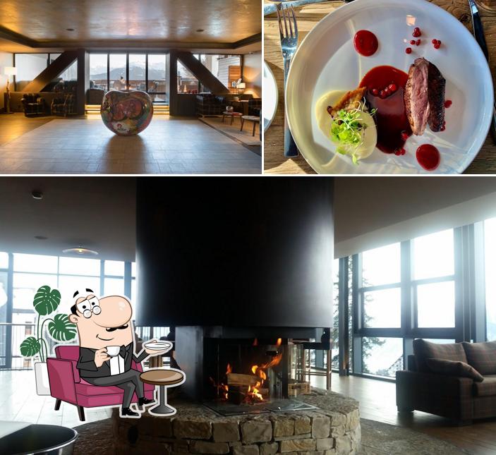 Questa è la foto che mostra la interni e cibo di Crans Ambassador, an SLH Hotel