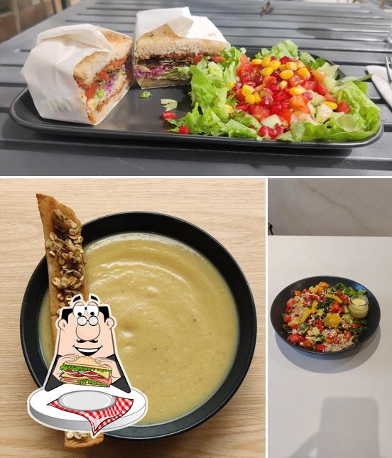 Club sandwich at The Sprout Cafe