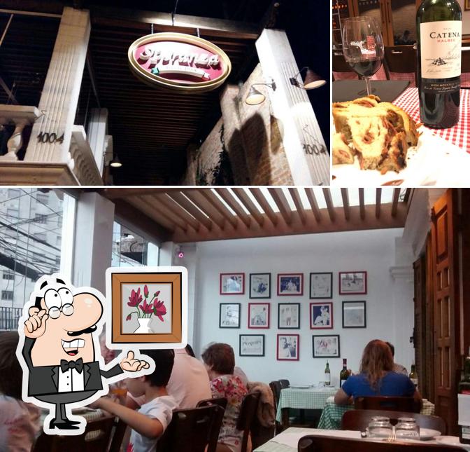 Esta é a ilustração apresentando interior e álcool a Speranza Pizzaria