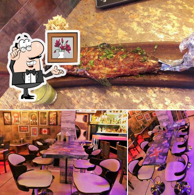 Take a look at the picture showing interior and meat at Sheetal Restaurant & Bar