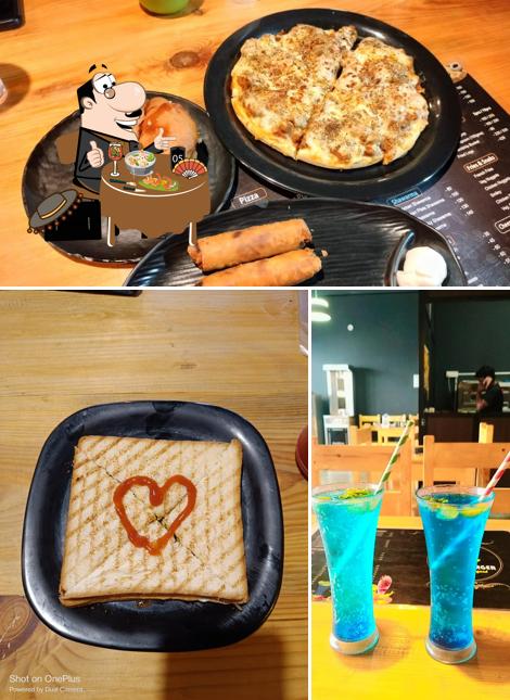 Take a look at the photo showing food and interior at Queen burger