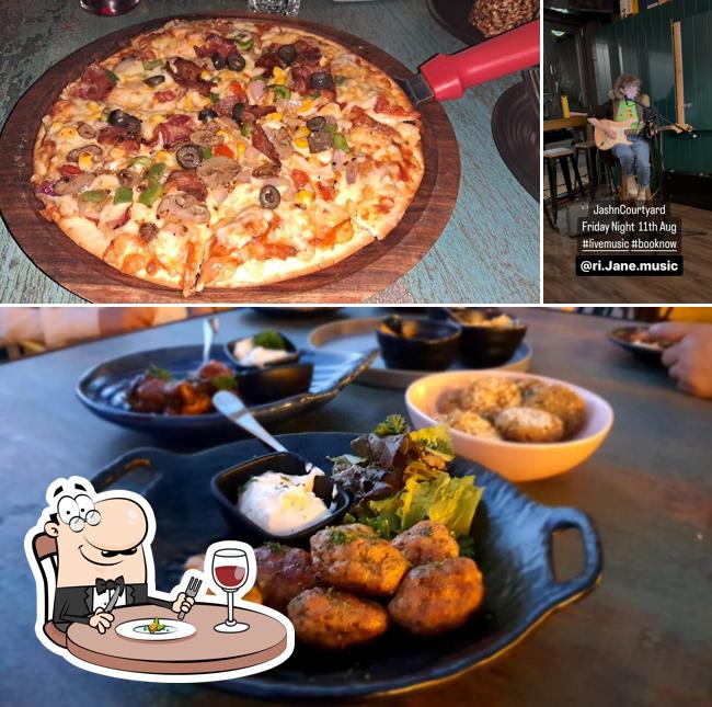 Food at Aam's Courtyard