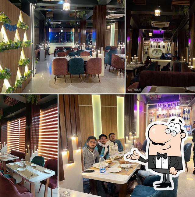 The interior of Moti Mahal Delux Restaurant Biharsharif