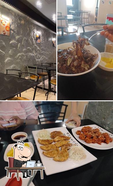 This is the photo showing interior and dining table at K