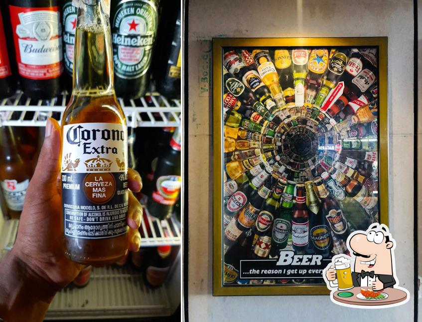 Enjoy a pint of light or dark beer