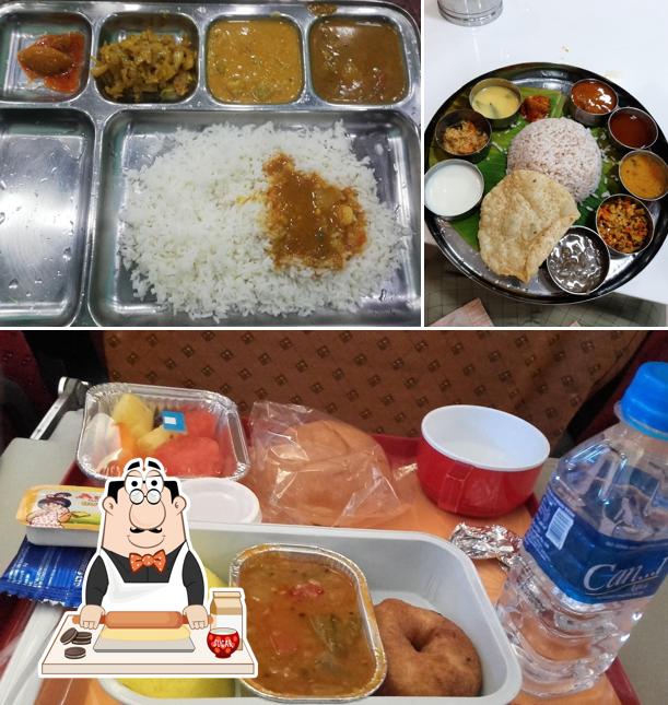 IRCTC Vegetarian Refreshment Room serves a selection of sweet dishes