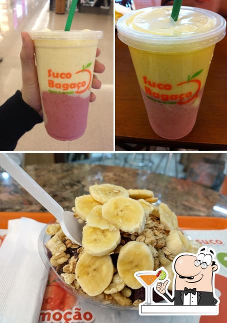 A bebida e comida do restaurante