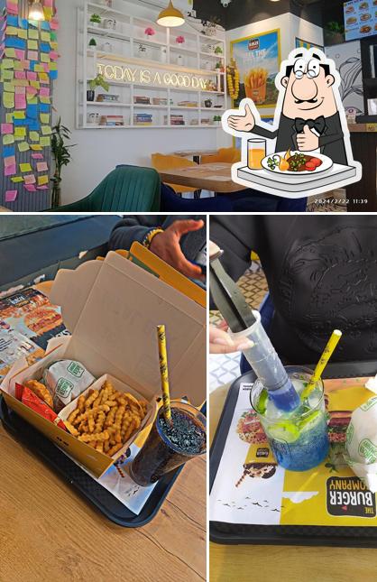 Among various things one can find food and interior at The burger company