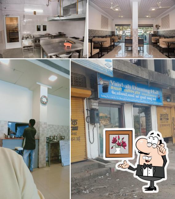 Take a seat at one of the tables at Vaishali Dining Hall