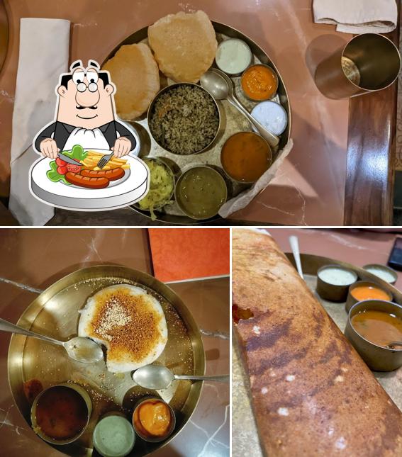 Creme brulee at Annpoornam Fast food