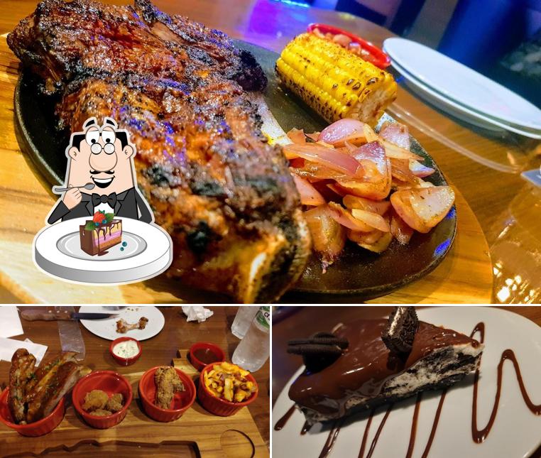 Bolo de chocolate em America Steakhouse