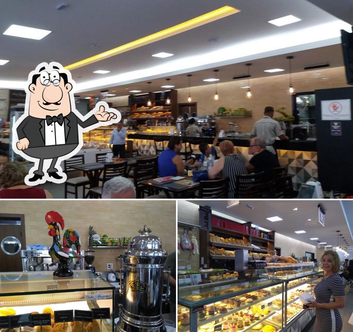 A interior e bebida do restaurante