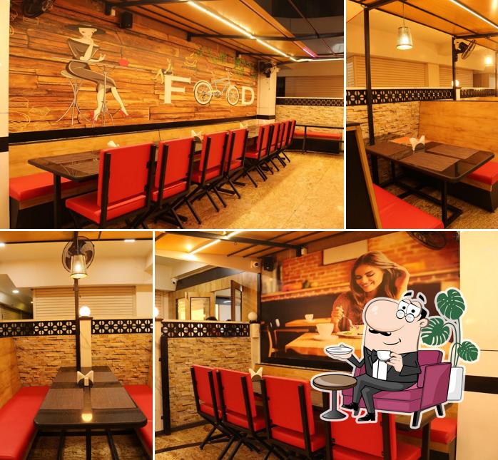 The interior of The Bay Leaf Multi Cuisine Pure Veg Restaurant