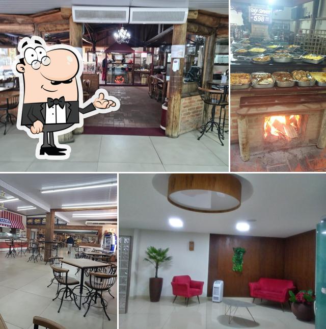 Sente em uma das mesas no Rodo Lanches