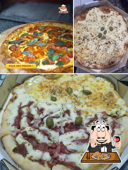 Escolha pizza no O Gordo Restaurante e Pizzaria