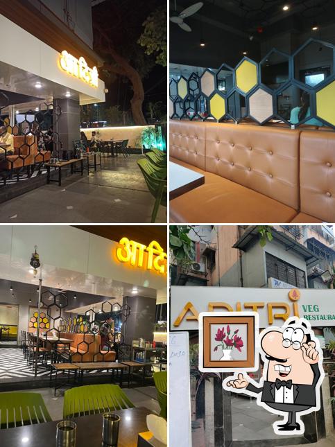 The interior of Aditri, Veg Restaurant