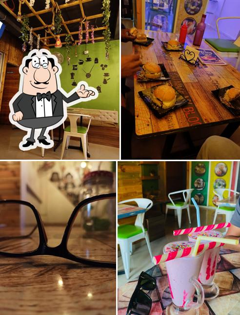 Take a seat at one of the tables at Cafe wrongturn rajgurunagar