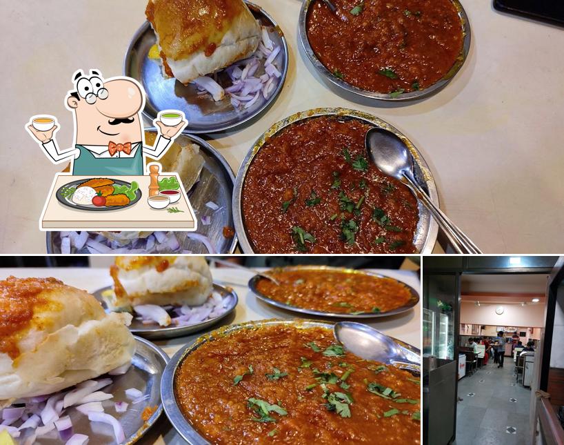 This is the image showing food and interior at Dwarka Pav Bhaji, Valsad