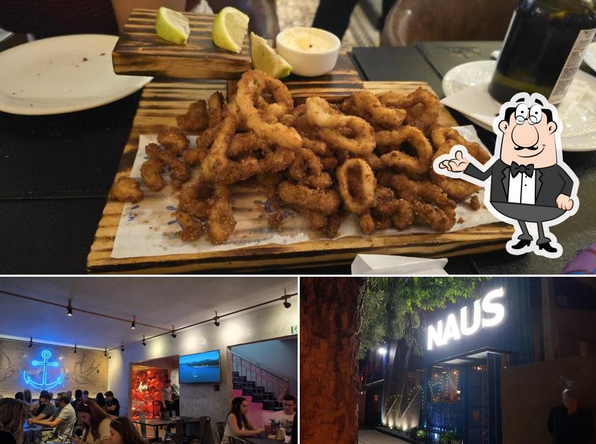Entre diferentes coisas, interior e comida podem ser encontrados no Naus