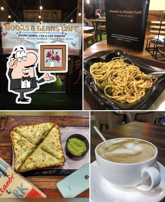 The interior of Books and beans cafe