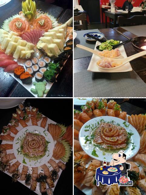 Sashimi em Tsurukame Restaurante