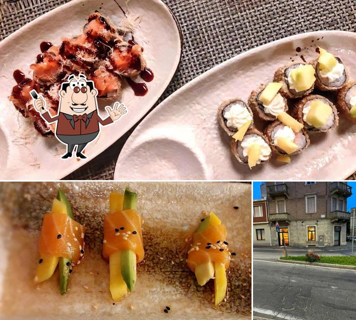 La cibo e esterno del ristorante