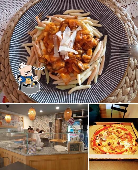 Questa è la foto che mostra la cibo e interni di Pizzeria Enjoy