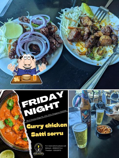 This is the photo showing food and beer at Pegs and Pints