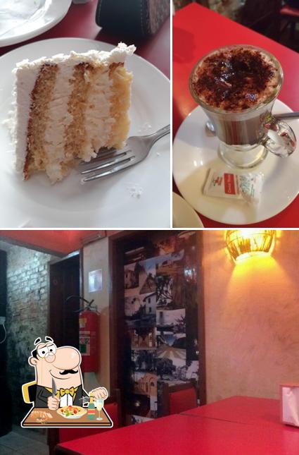 A ilustração do Waikiki’s comida e interior