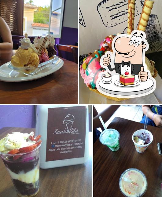 Sorveteria Santa Rita oferece uma escolha de sobremesas