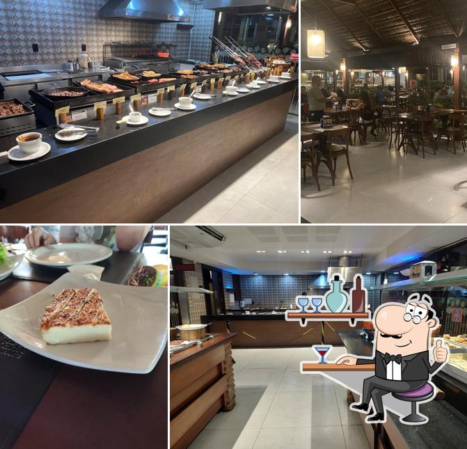 Sente em uma das mesas no Tábua de Carne - Ponta Negra