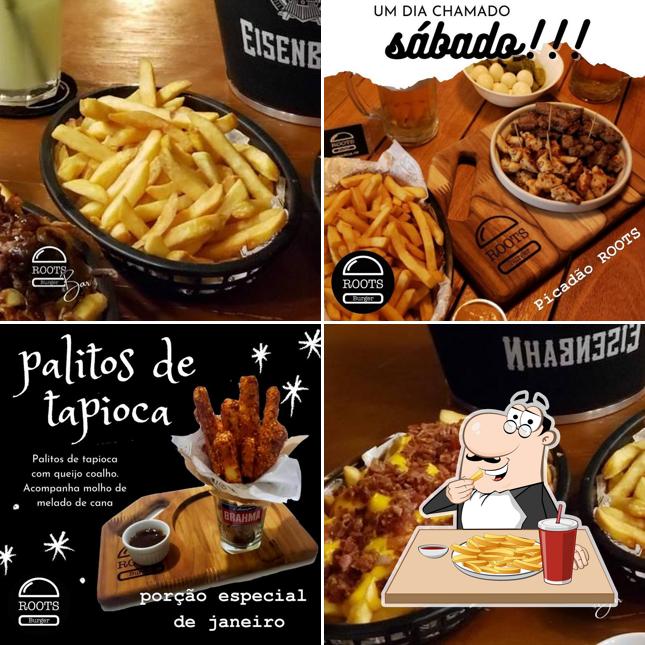 Experimente batatas fritas no Roots Burger