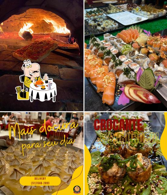 Comida em Restaurante Pizzaria e Sushi Duevitta