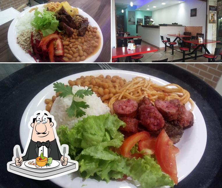 A foto da comida e interior no Bom Sabor Pizzaria e Restaurante