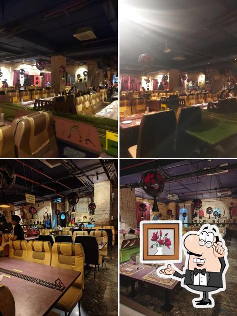 The interior of Platform 65 -Train Theme Restaurant