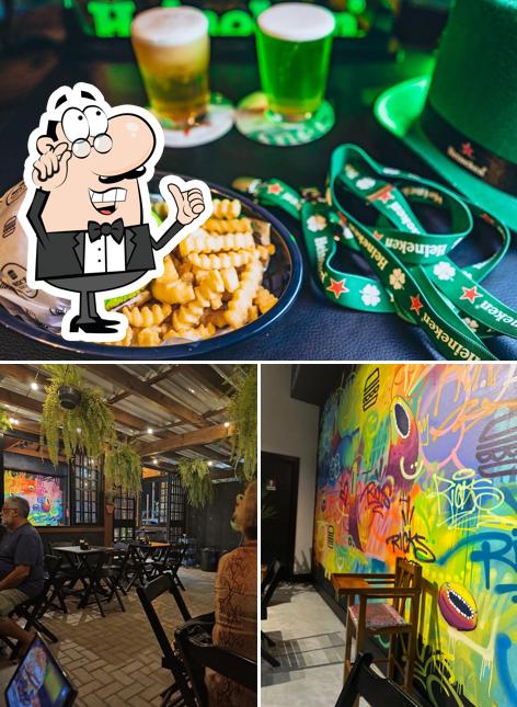 Esta é a ilustração ilustrando interior e bebida no Rick's Burger Imbé