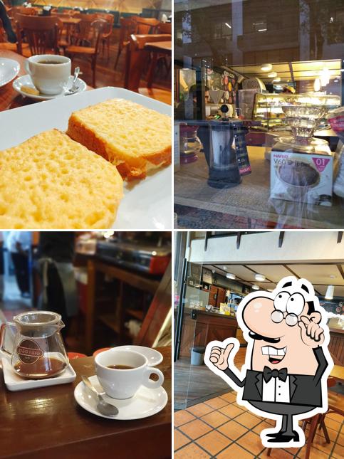 O interior do Grão Raro Café