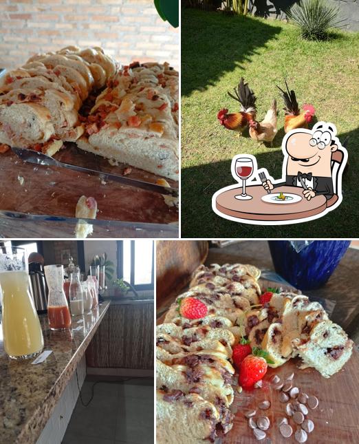 A comida e bebida do restaurante