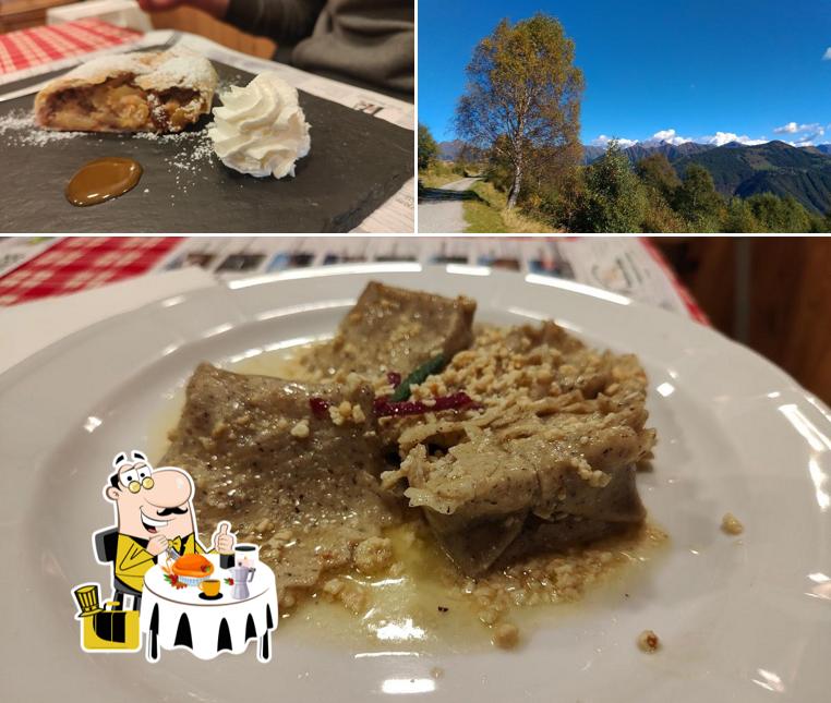 La immagine di cibo e esterno da Rifugio Shambalà