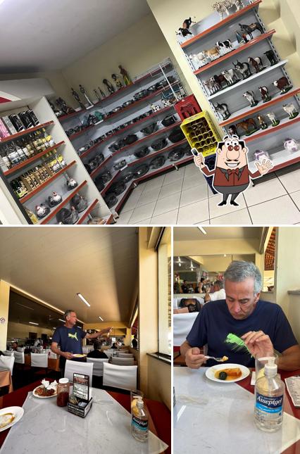 A ilustração da comida e interior no Restaurante Trevo 2