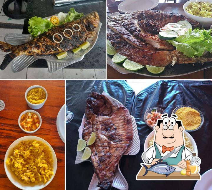 Salmão grelhado em Peixaria Luana