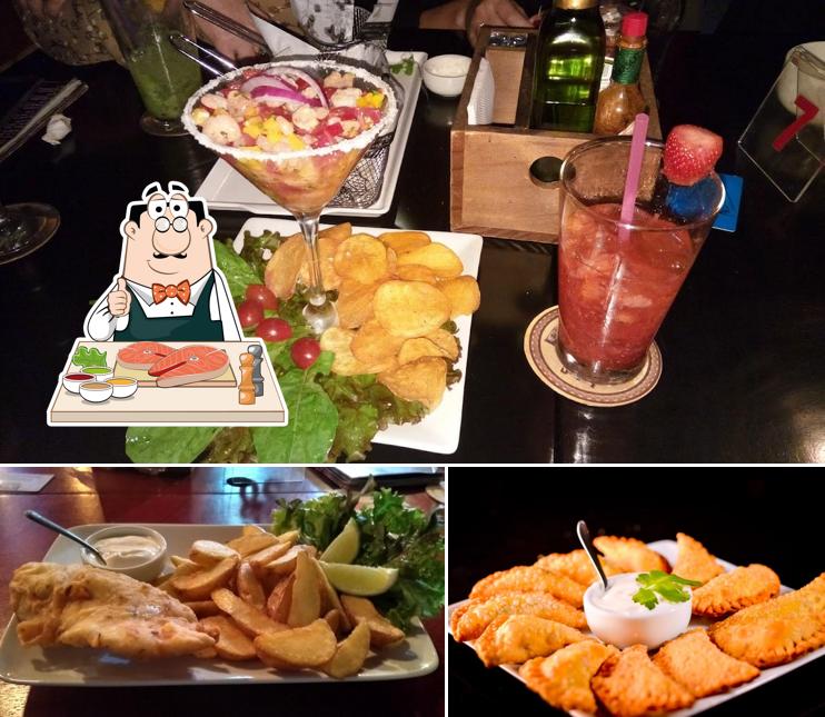 Peixe e fritas em London Music Pub