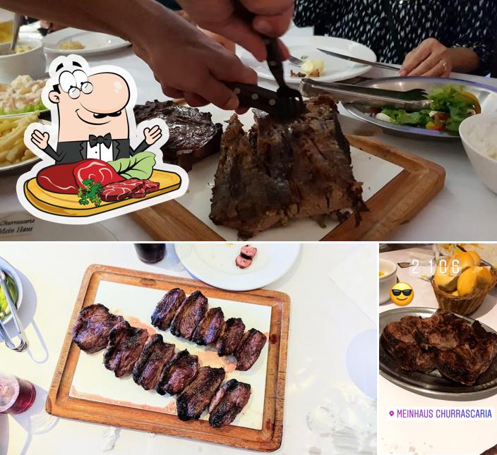 Prove refeições de carne no Mein Haus Churrascaria