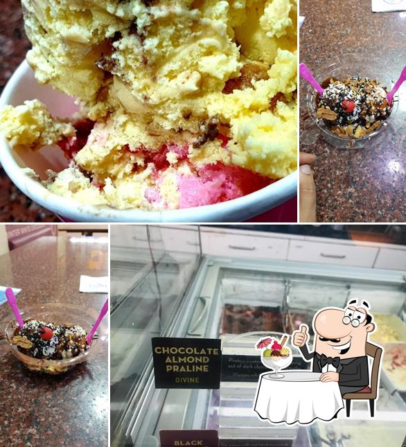 Baskin Robbins offers a number of desserts