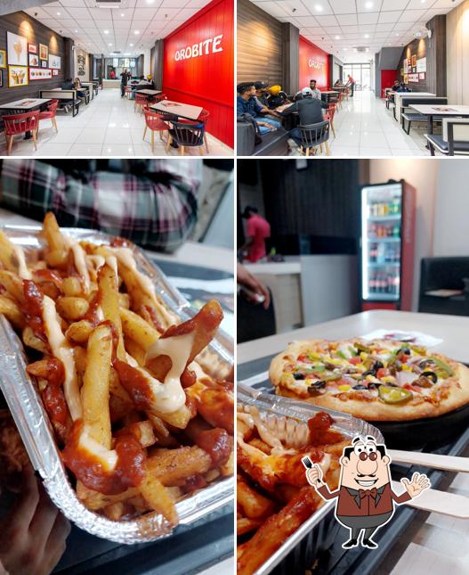 This is the picture displaying food and interior at OROBITE PHAGWARA