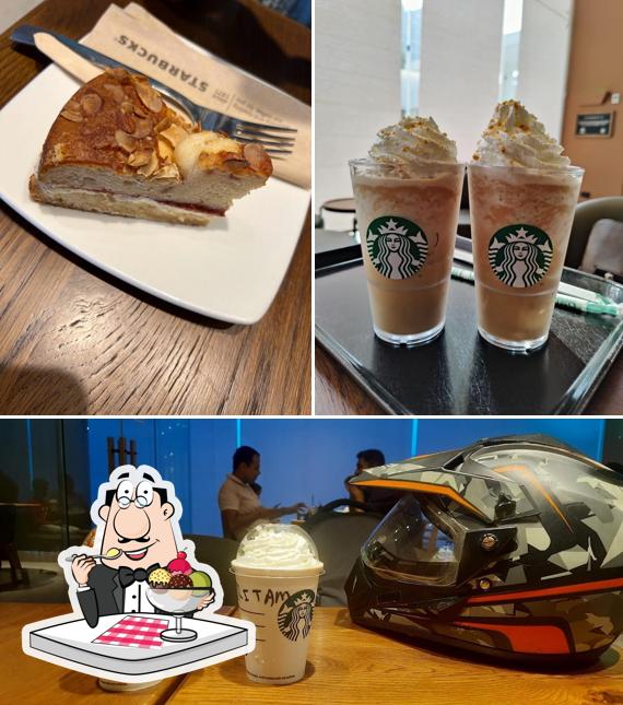 Starbucks serves a variety of sweet dishes