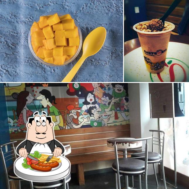 Check out the photo depicting food and interior at Santushti