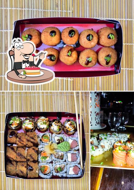 Sushicoacoara serve uma seleção de pratos doces