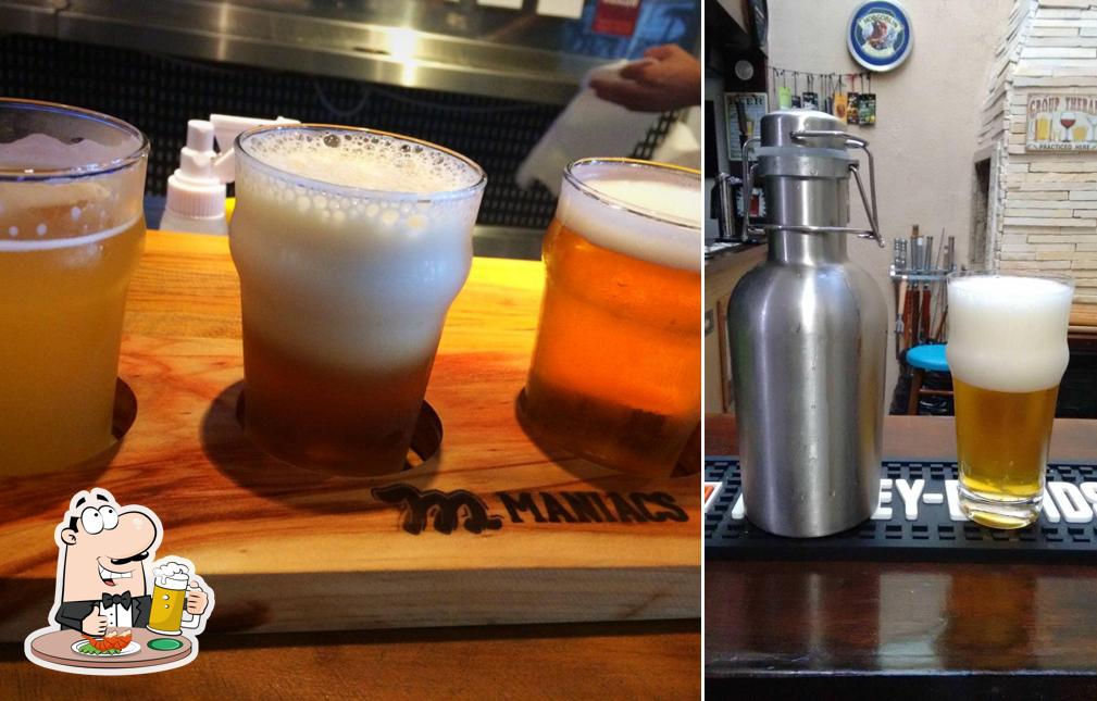 Maniacs Brewing Co serve uma variedade de cervejas